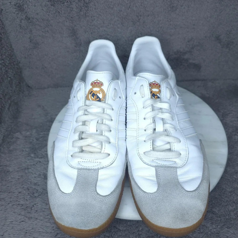 Real Madrid Shoes Mens 48 White Soccer Adidas Samba Leather Indoor Gum Sole